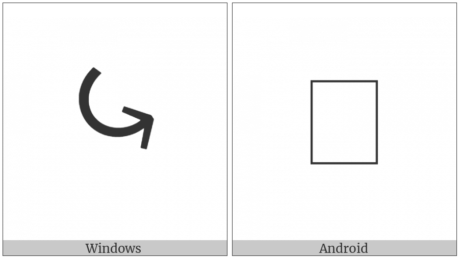 Lower Left Semicircular Anticlockwise Arrow on various operating systems