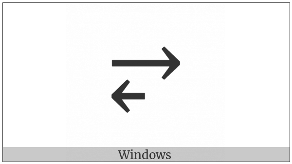Rightwards Arrow Above Short Leftwards Arrow on various operating systems
