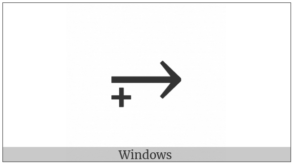 Rightwards Arrow With Plus Below on various operating systems