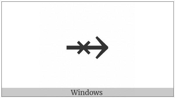Rightwards Arrow Through X on various operating systems