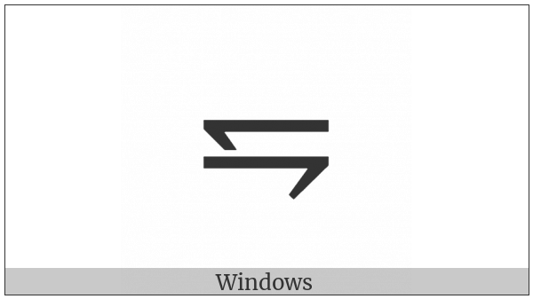 Leftwards Harpoon With Barb Down Above Rightwards Harpoon With Barb Down on various operating systems