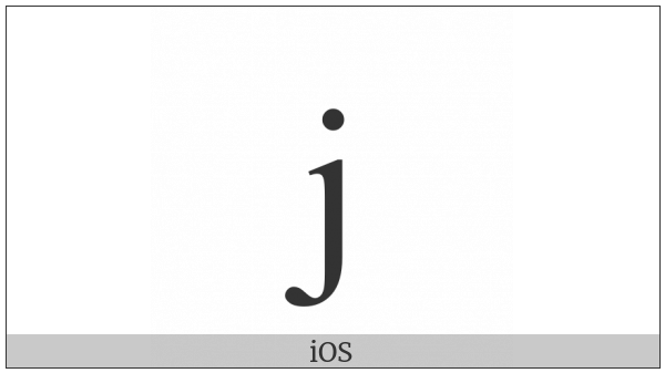 Latin Small Letter J on various operating systems
