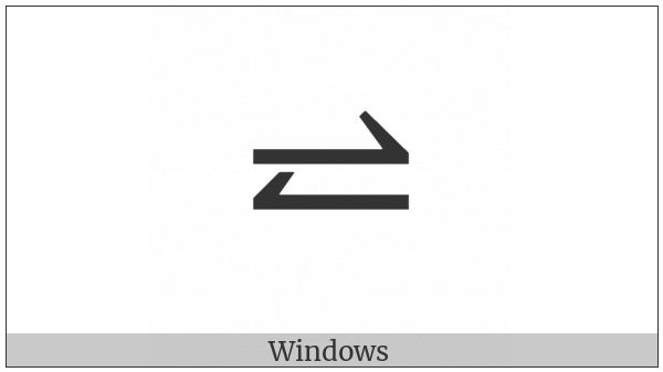 Rightwards Harpoon With Barb Up Above Leftwards Harpoon With Barb Up on various operating systems