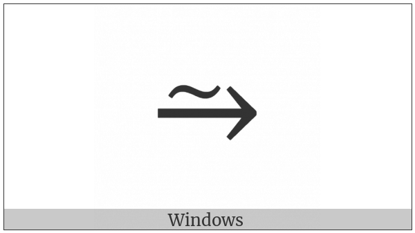 Tilde Operator Above Rightwards Arrow on various operating systems