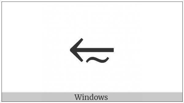 Leftwards Arrow Above Tilde Operator on various operating systems