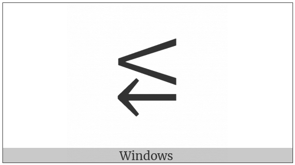 Less-Than Above Leftwards Arrow on various operating systems