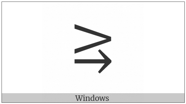 Greater-Than Above Rightwards Arrow on various operating systems