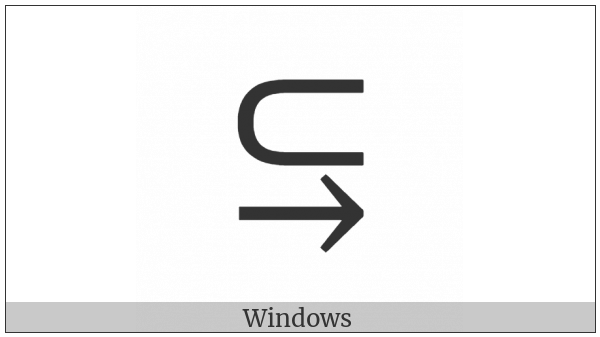 Subset Above Rightwards Arrow on various operating systems