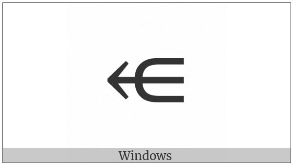 Leftwards Arrow Through Subset on various operating systems