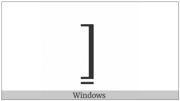 Right Square Bracket With Underbar on various operating systems