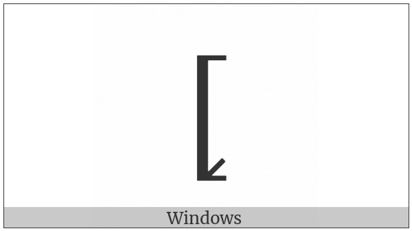 Left Square Bracket With Tick In Bottom Corner on various operating systems