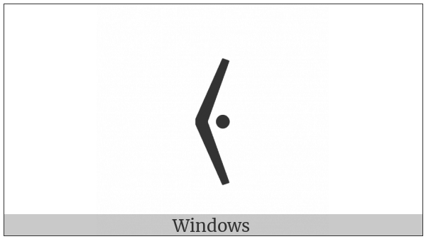 Left Angle Bracket With Dot on various operating systems