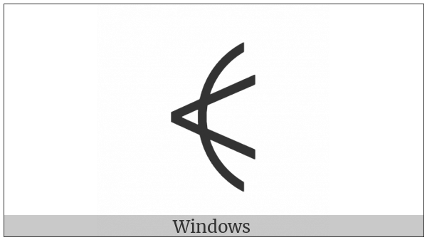 Left Arc Less-Than Bracket on various operating systems