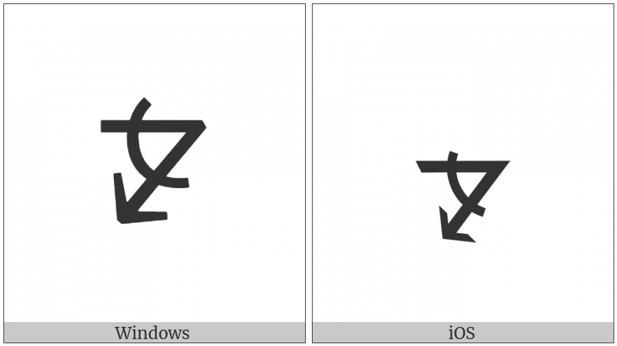Measured Angle With Open Arm Ending In Arrow Pointing Down And Left on various operating systems