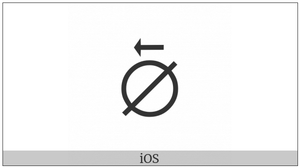Empty Set With Left Arrow Above on various operating systems