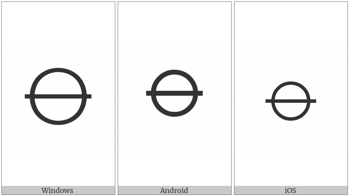 Circle With Horizontal Bar on various operating systems
