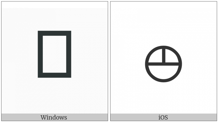 Circle Divided By Horizontal Bar And Top Half Divided By Vertical Bar on various operating systems