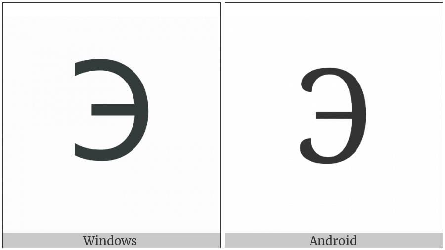Cyrillic Capital Letter E on various operating systems