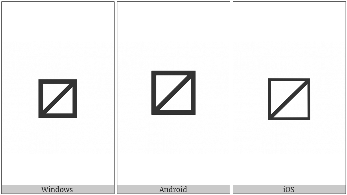 Squared Rising Diagonal Slash on various operating systems