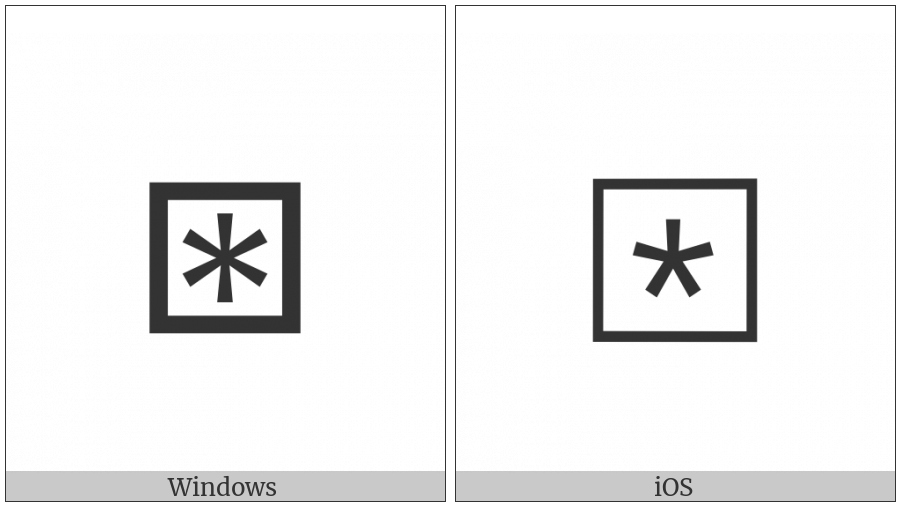 Squared Asterisk on various operating systems
