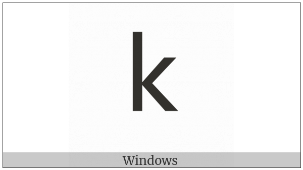 Latin Small Letter K on various operating systems