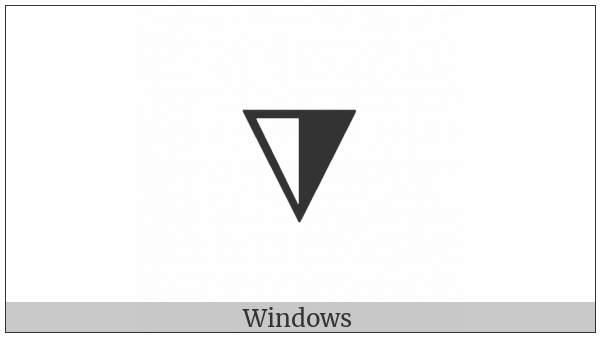 Down-Pointing Triangle With Right Half Black on various operating systems