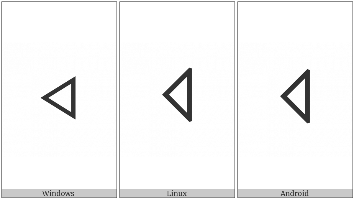Large Left Triangle Operator on various operating systems