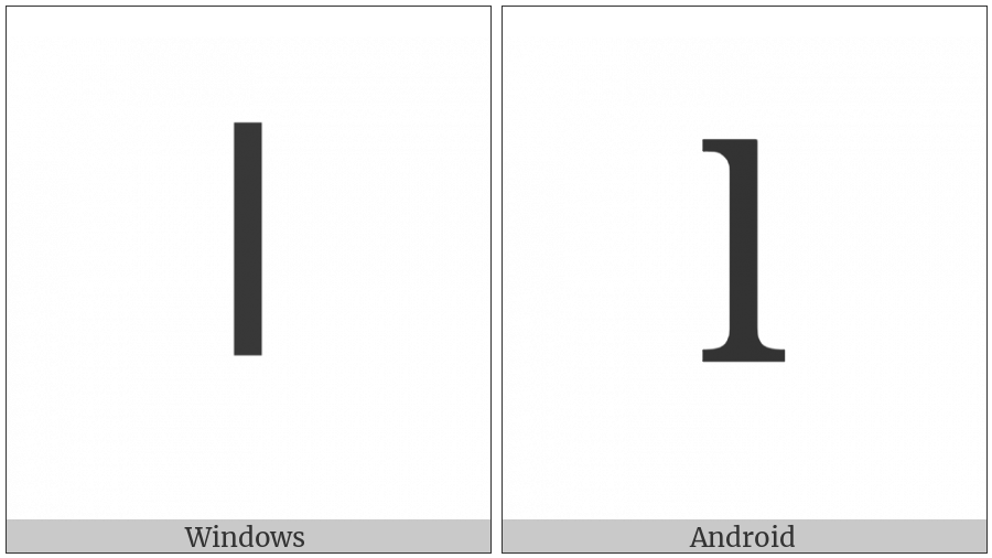Latin Small Letter L on various operating systems