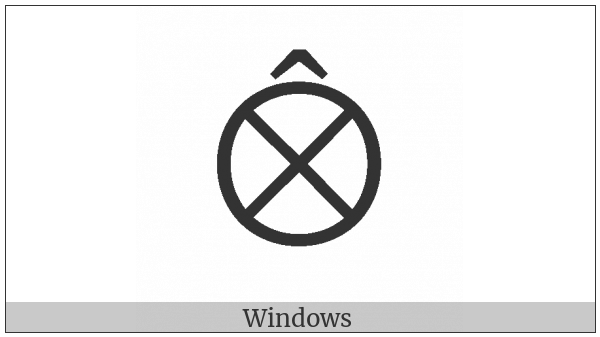 Circled Multiplication Sign With Circumflex Accent on various operating systems