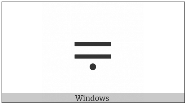 Equals Sign With Dot Below on various operating systems