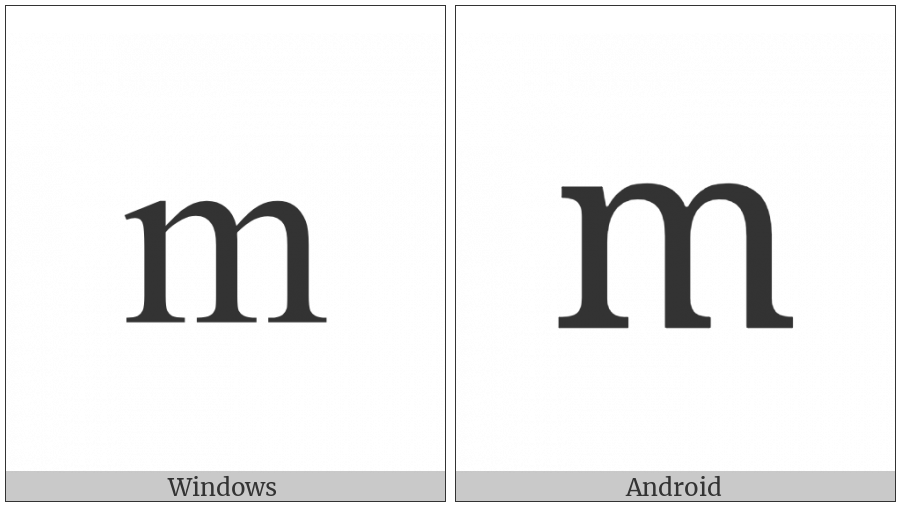 Latin Small Letter M on various operating systems