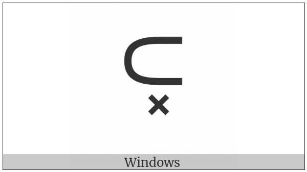 Subset With Multiplication Sign Below on various operating systems