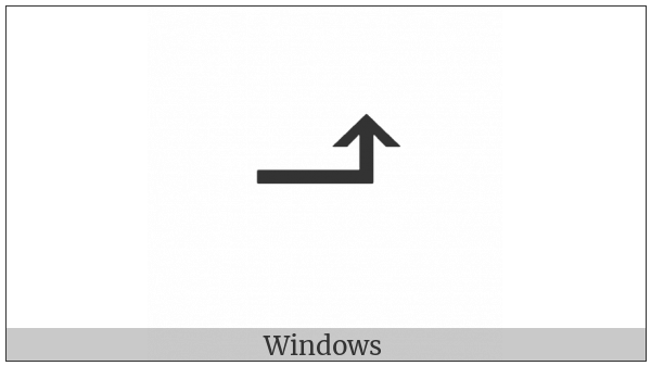 Rightwards Arrow With Tip Upwards on various operating systems