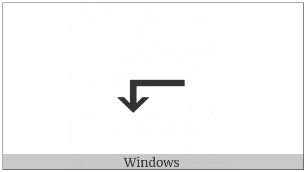 Leftwards Arrow With Tip Downwards on various operating systems