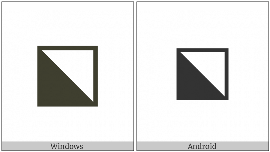 Square With Lower Left Diagonal Half Black on various operating systems