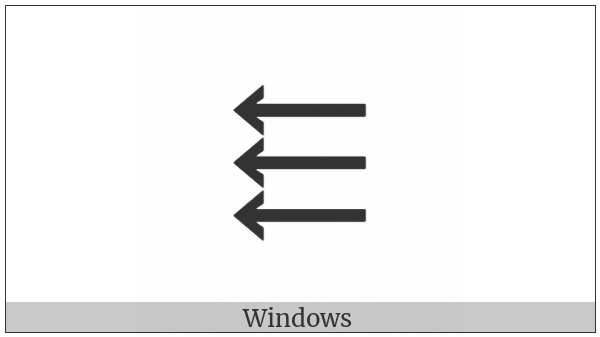 Three Leftwards Arrows on various operating systems