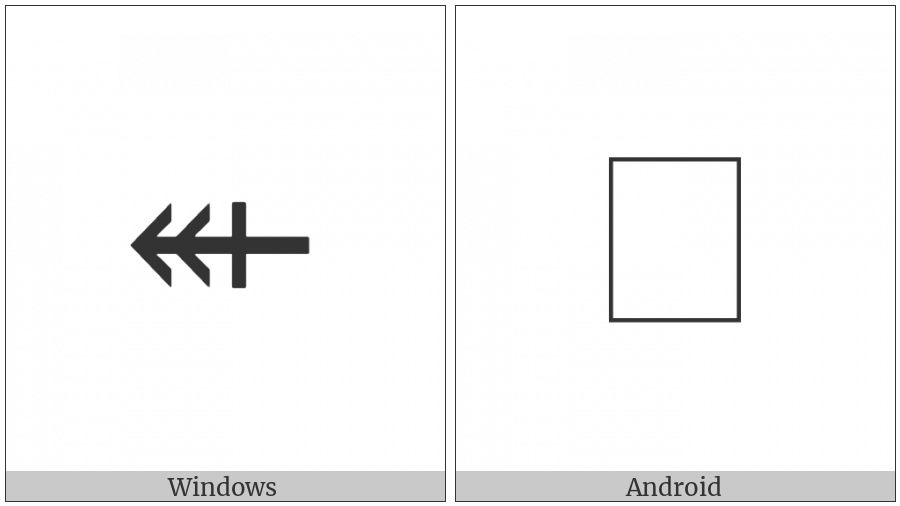 Leftwards Two-Headed Arrow With Vertical Stroke on various operating systems