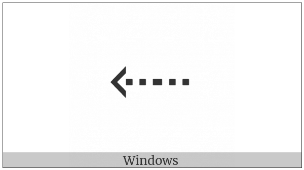 Leftwards Arrow With Dotted Stem on various operating systems
