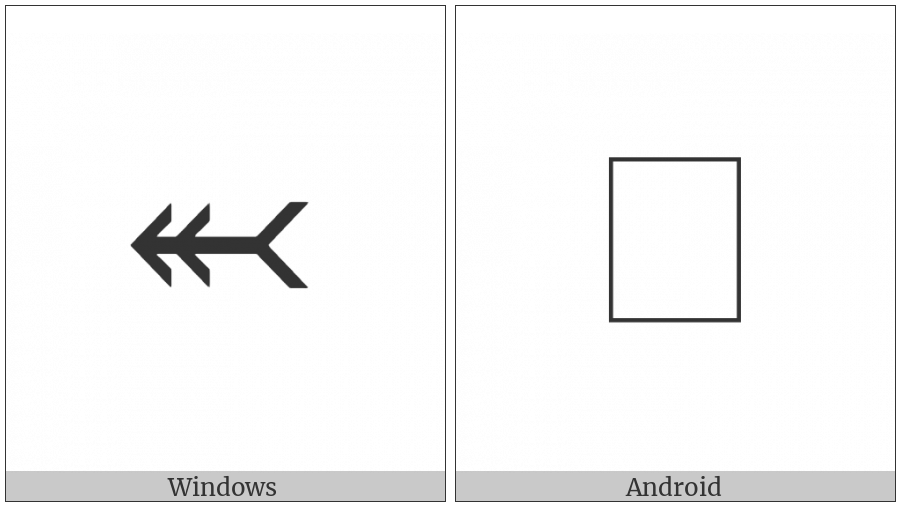 Leftwards Two-Headed Arrow With Tail on various operating systems