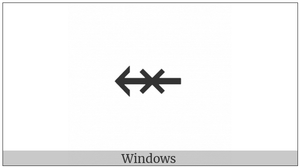 Leftwards Arrow Through X on various operating systems