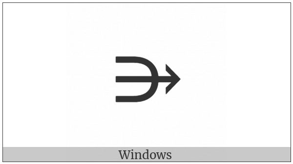 Rightwards Arrow Through Superset on various operating systems