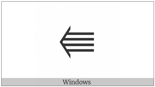 Leftwards Quadruple Arrow on various operating systems