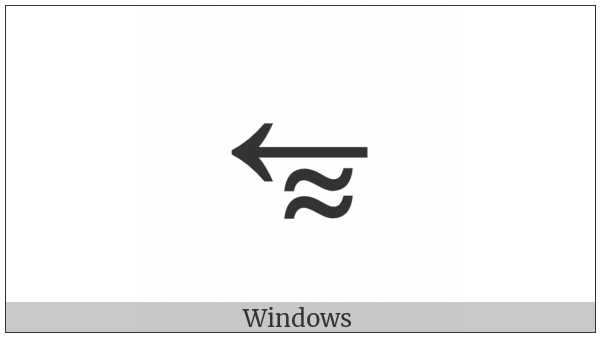 Leftwards Arrow Above Almost Equal To on various operating systems
