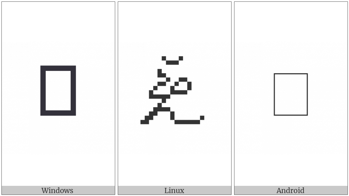Hentaigana Letter N-Mu-Mo-1 on various operating systems