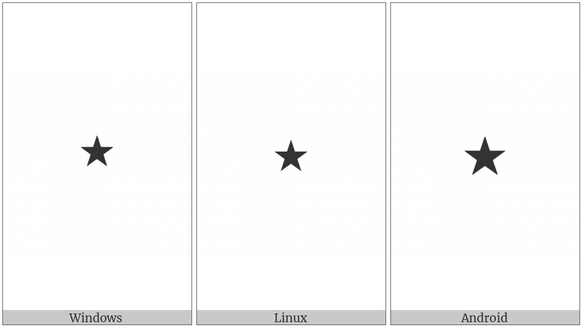 Black Small Star on various operating systems