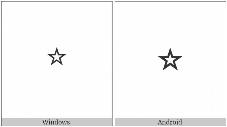 White Small Star on various operating systems