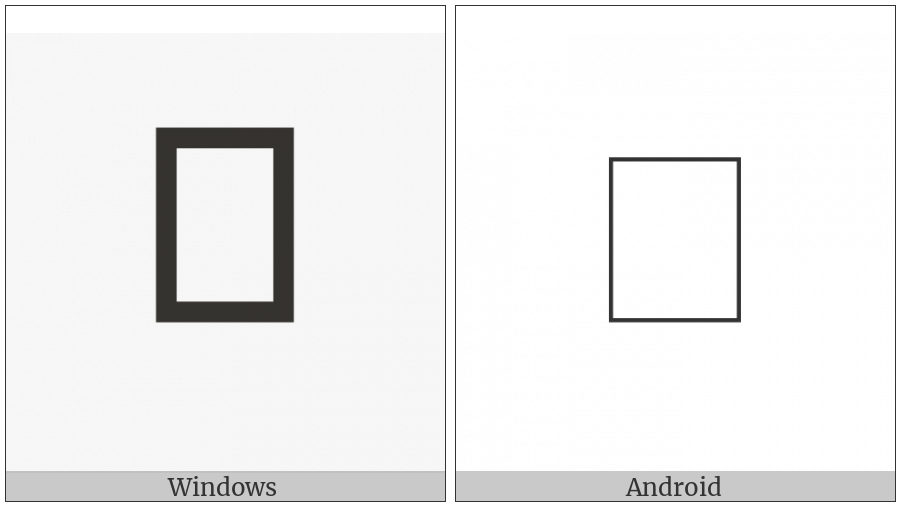 Nushu Character-1B1E5 on various operating systems