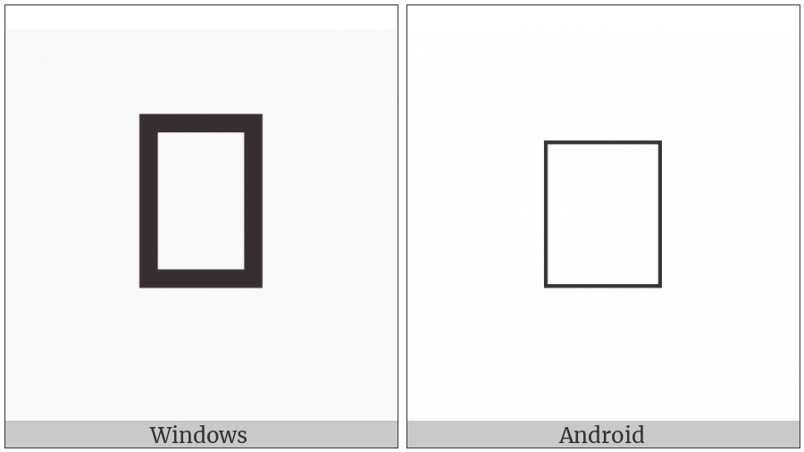 Nushu Character-1B1F9 on various operating systems