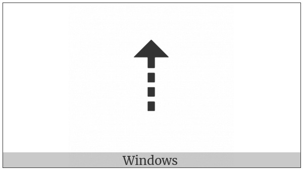 Upwards Triangle-Headed Dashed Arrow on various operating systems