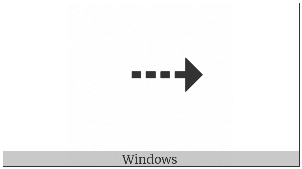 Rightwards Triangle-Headed Dashed Arrow on various operating systems